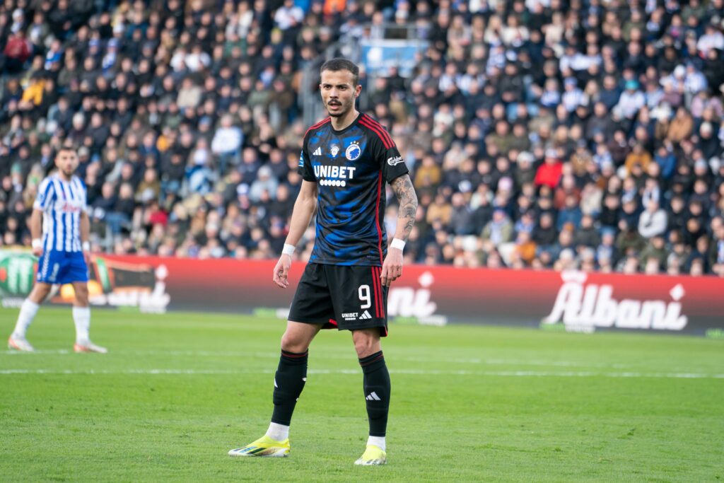 Diogo Goncalves i Superliga-kampen imellem OB og FCK.