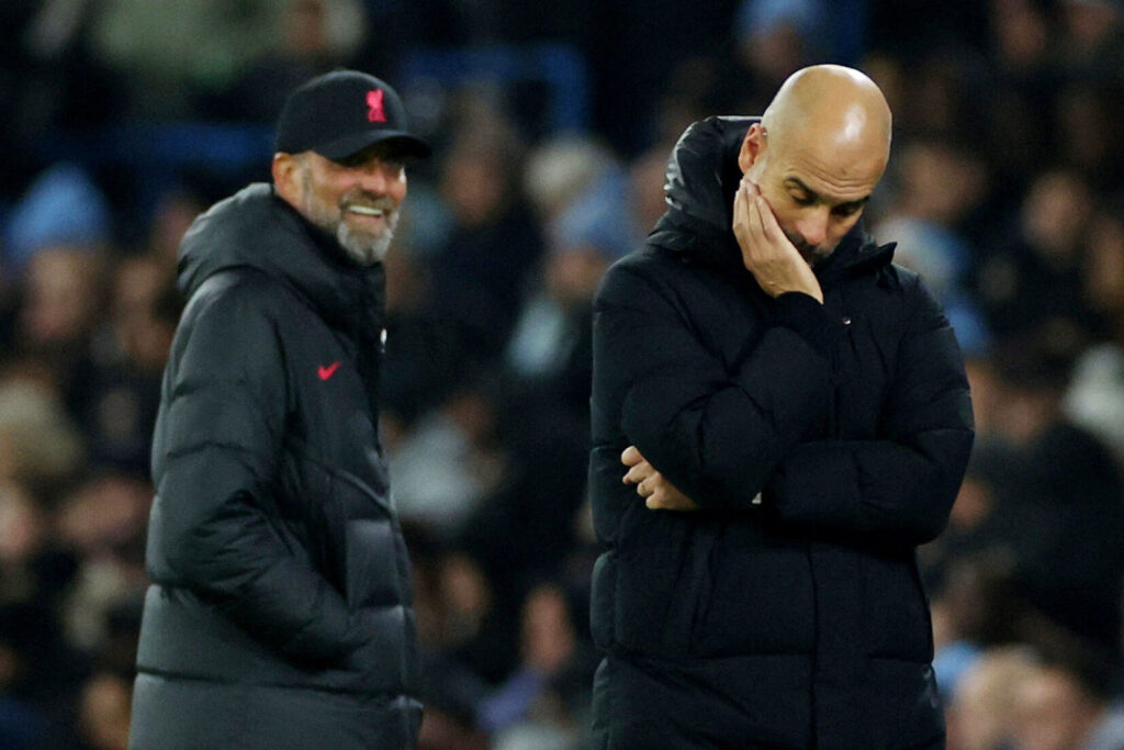 Guardiola og Klopp under en kamp