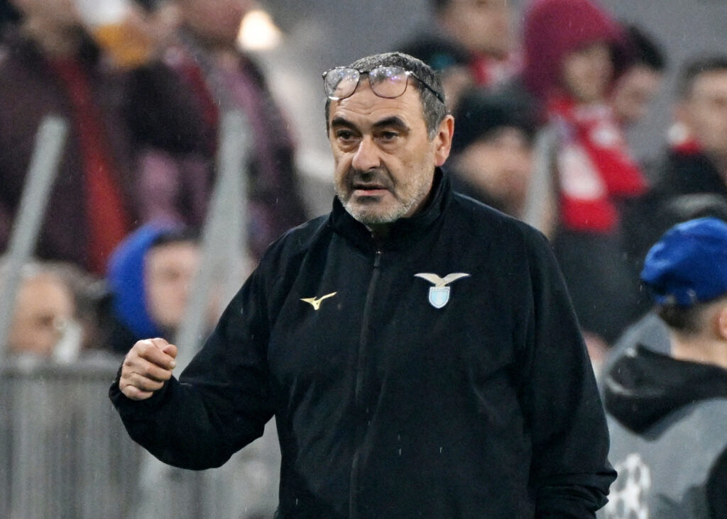 Maurizio Sarri i aktion på sidelinjen for Lazio.