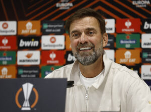 Jürgen Klopp på pressemøde inden Europa League-kampen mod Sparta Prag.