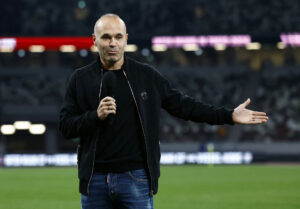 Andrés Iniesta før venskabskampen mellem Vissel Kobe og Inter Miami.