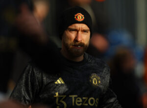 Christian Eriksen med Manchester United-hat med i skygge.