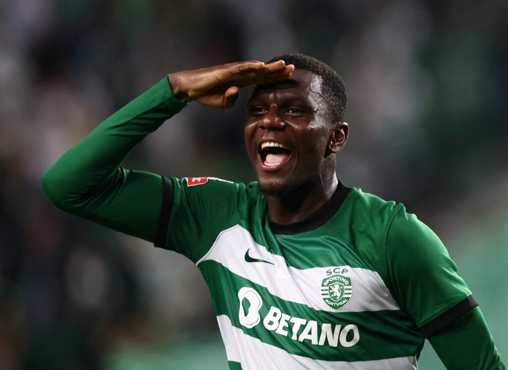 Ousmane Diomande jubler efter en scoring for Sporting
