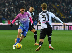 Thomas Kristensen i aktion mod AC Milan.