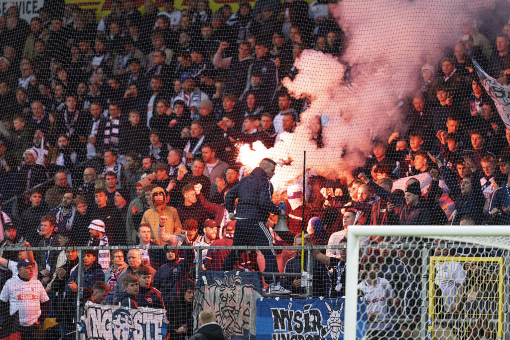 AGFs fans. Oddset Pokalen apokalsemifinale mellem FC Nordsjælland og AGF i Farum fredag den 29. marts 2024.