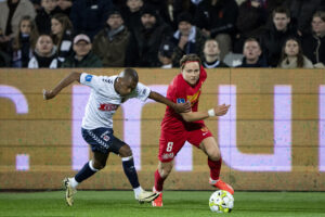 AGF's Gift Links i aktion for AGF mod FC Nordsjælland i Oddset Pokalen.