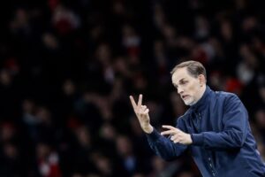 Thomas Tuchel under Bayern Münchens kamp mod Arsenal i Champions League.