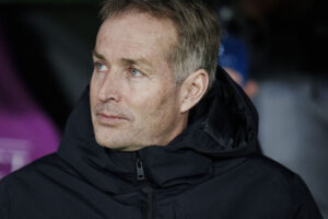 Kasper Hjulmand under landskampen mellem Danmark og Schweiz.