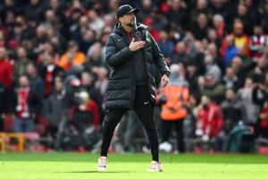 Jürgen Klopp under Premier League-kampen mellem Liverpool og Brighton.
