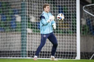 Mads Hermansen til træning med Herrelandsholdet.