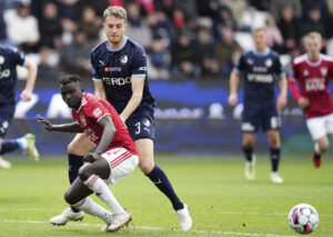 Daniel Høegh under kampen for Randers mod Vejle Boldklub
