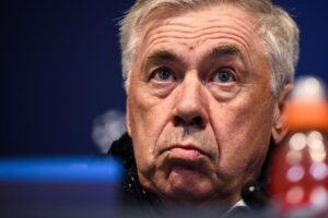 Carlo Ancelotti udtaler sig på pressemøde forud for Champions League-kvartfinalen mellem Manchester City og Real Madrid