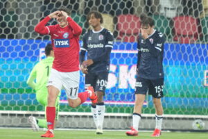 Silkeborgs Callum McCowatt fejrer sin scoring mod AGF.