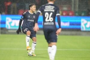 Mikael Anderson i aktion for AGF i kampen mod Silkeborg IF.