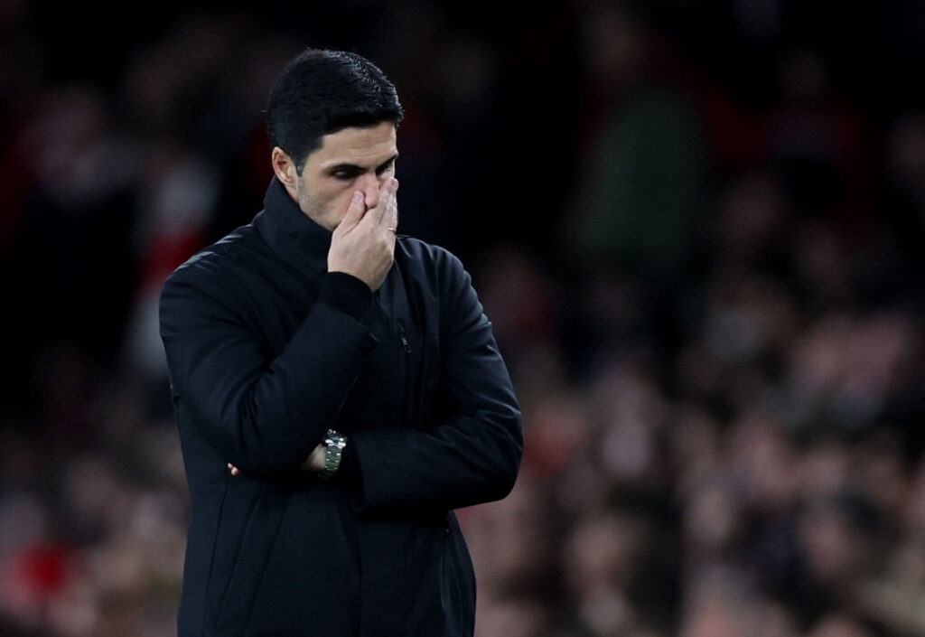 Arsenal-manager Mikel Arteta under kampen mod Bayern München.