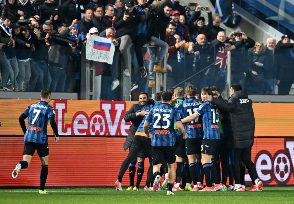 Atalanta fejrer en scoring i Coppa Italia imod Fiorentina.