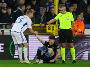 Andreas Skov Olsen i Conference League-kampen mellem Molde og Club Brugge.