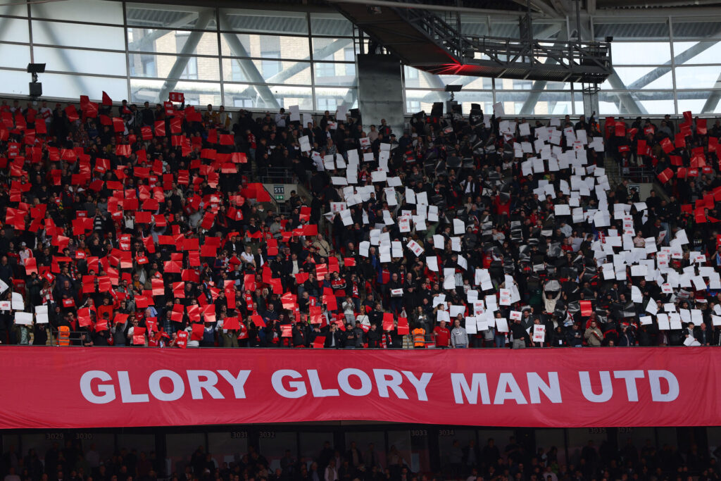 Manchester Uniteds fans på Wembley.