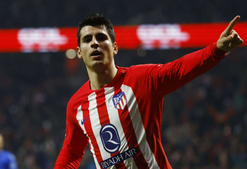 Alvaro Morata jubler efter en scoring for Atletico Madrid