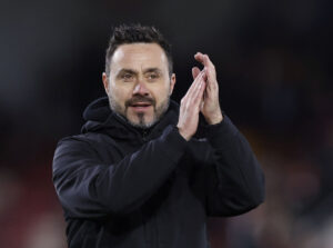 Roberto De Zerbi efter kampen mellem Brighton og Brentford i Premier League.