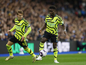 Bukayo Saka for Arsenal i Premier League.