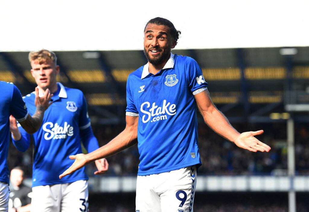 Dominic Calvert-Lewin fejrer sin scoring imod Burnley.