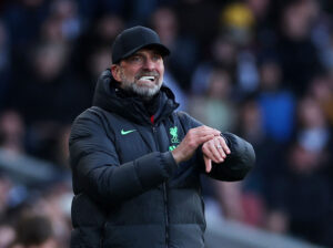 Jürgen Klopp under kampen mellem Liverpool og Fulham.