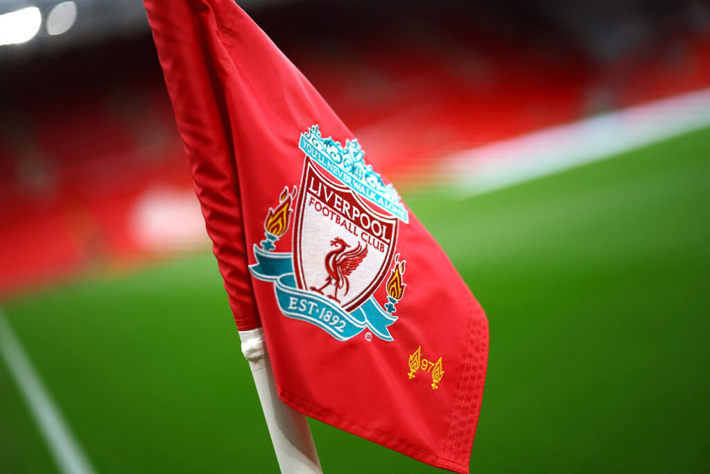 Et hjørneflag på Liverpools hjemmebane, Anfield.