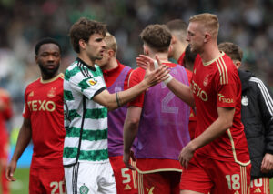 Matt O'Riley efter kampen mod Aberdeen.