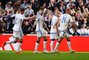 FC Københavns spillere jubler efter scoring af Denis Vavro