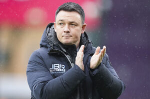 Thomas Nørgaard (Træner Sønderjske) under NordicBet Liga-kampen mellem SønderjyskE og Vendsyssel FF på Sydbank Park i Haderslev torsdag den 18. april 2024.