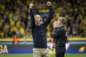 Brøndby IF's cheftræner, Jesper Sørensen, efter slutfløjt under 3F Superliga-kampen mellem Brøndby IF og FC Nordsjælland på Brøndby Stadion.