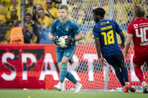 Patrick Pentz i Superliga-kampen mellem Brøndby IF og FC Nordsjælland.