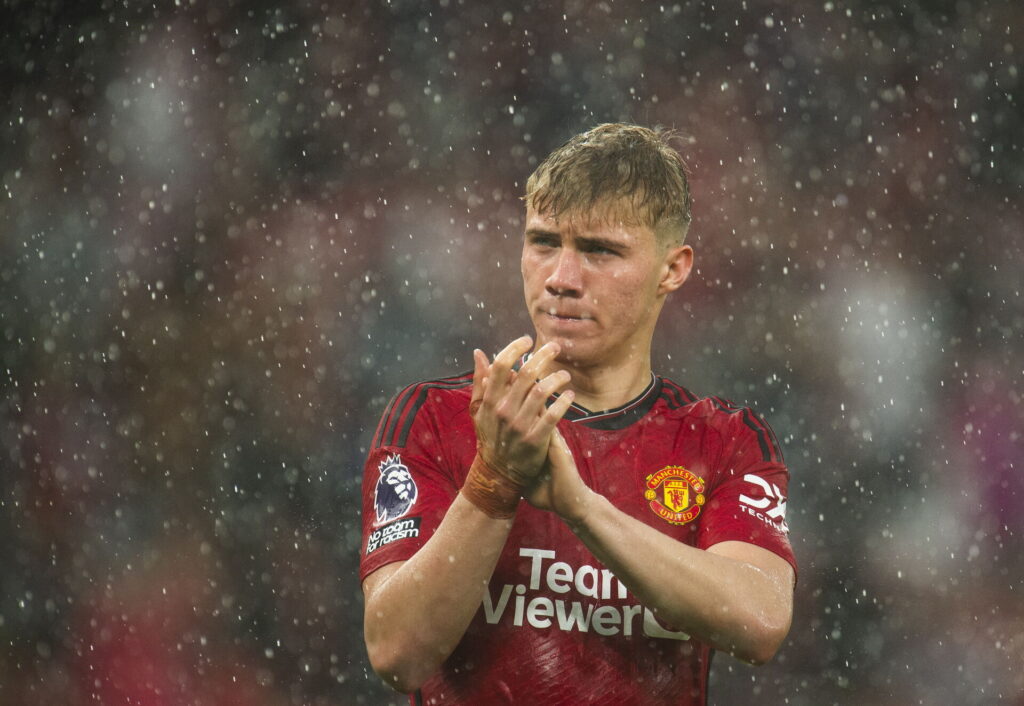 Ramus Højlund er skuffet i regnvejret for Manchester United