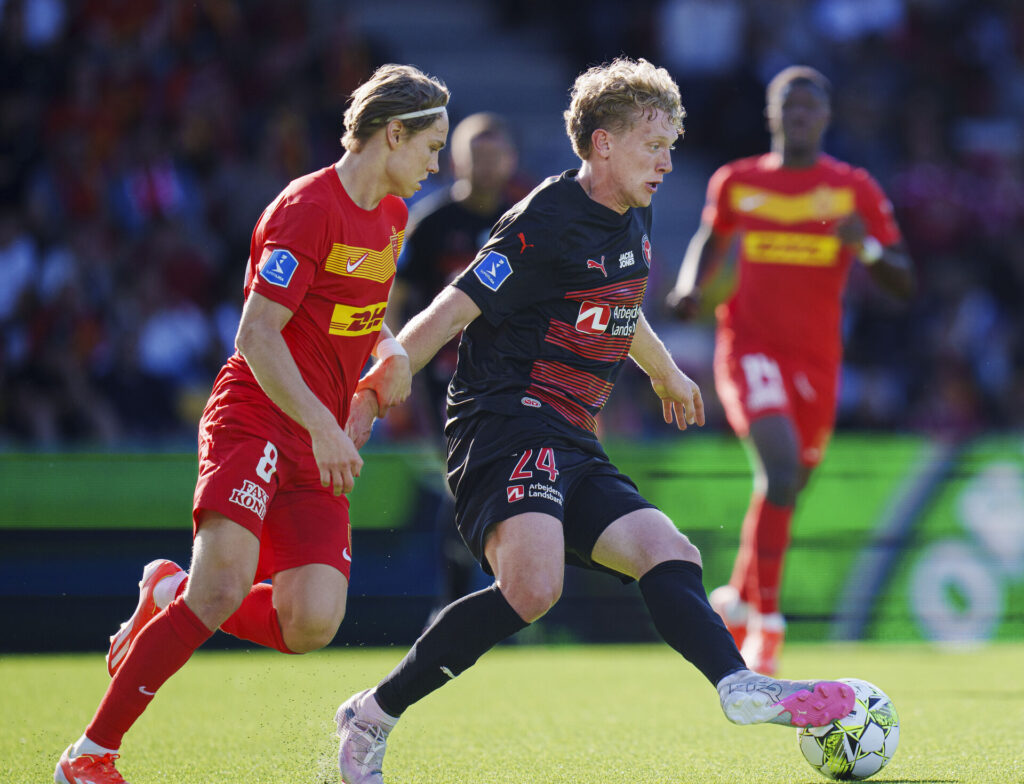 Oliver Sørensen i aktion mod FC Nordsjælland.
