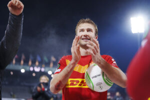 FC Nordsjællands Benjamin Nygren efter Conference League-kampen mod Fenerbahçe SK i Farum.