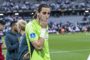 Kamil Grabara efter F.C. Københavns kamp imod AGF på Ceres Park.