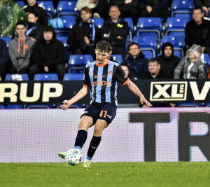 Jeppe Kudsk i aktion for Randers FC.