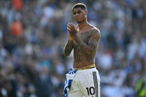 Marcus Rashford efter Manchester Uniteds kamp mod Brighton.