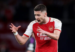 Jorginho i Champions League-kvartfinalen imellem Arsenal og Bayern München.