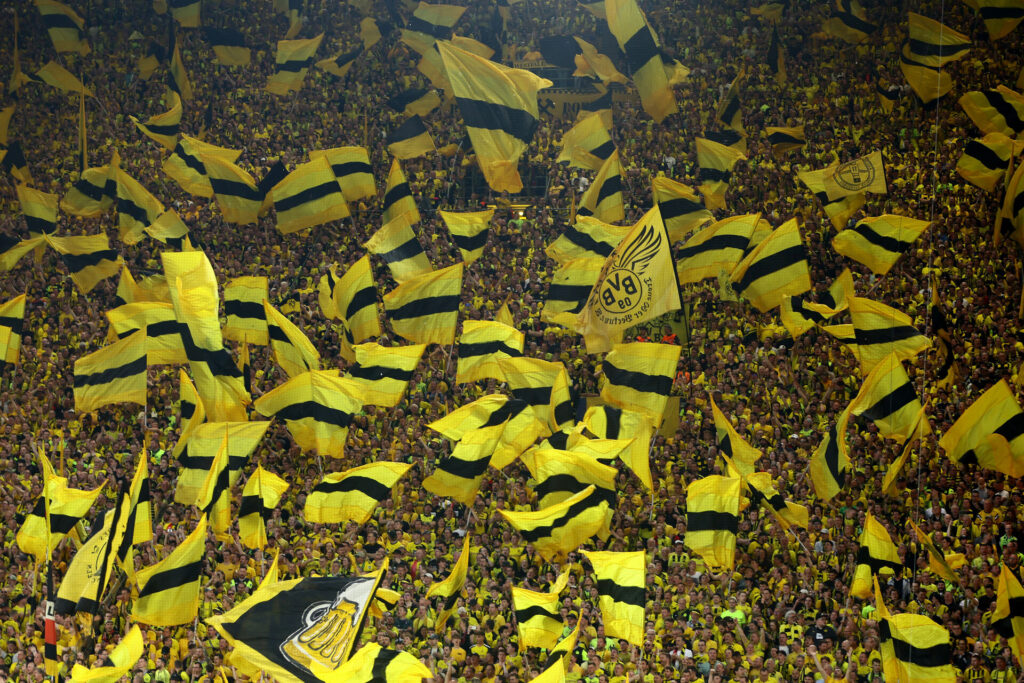 Dortmunds fans på Die Gelbe Wand.