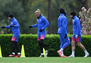 Simon Kjær under et træningspas i AC Milan.