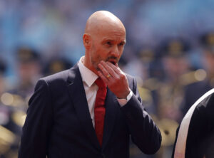 Erik ten Hag under FA Cup-finalen mellem Manchester United og Manchester City.