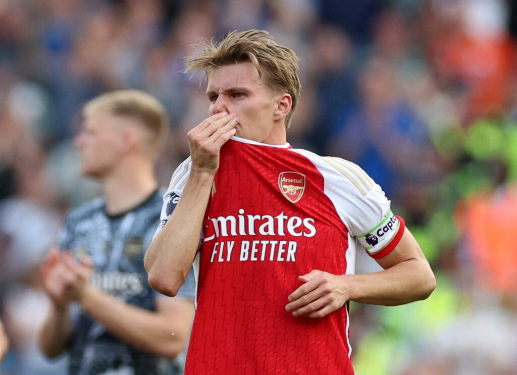 Martin Ødegaard var synligt skuffet efter Arsenal ikke blev Premier League-mestre