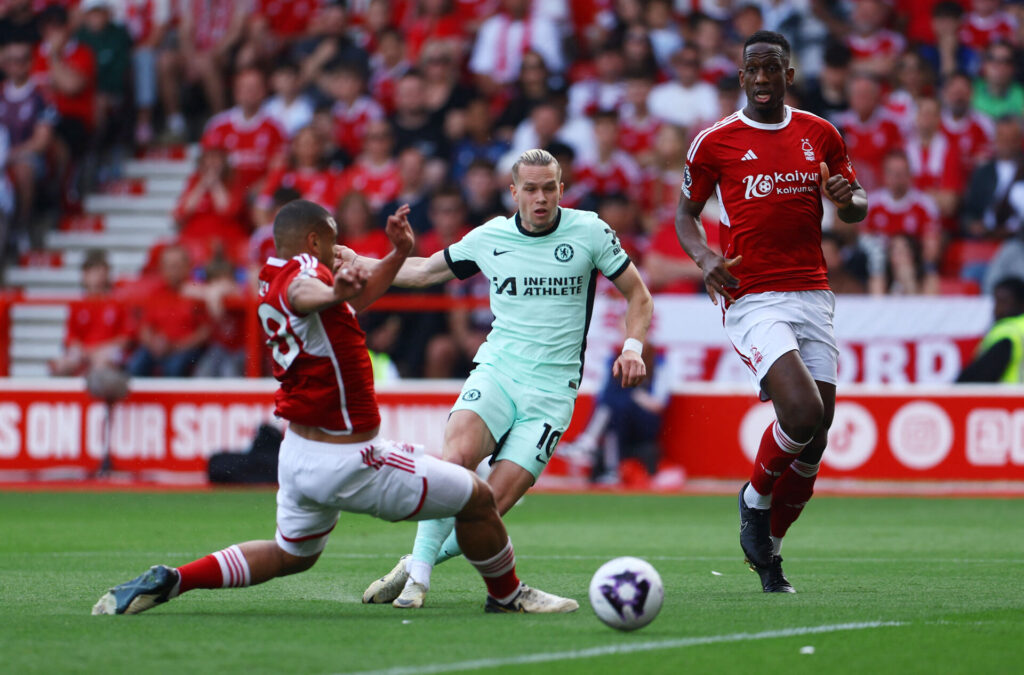 Mukhailo Mudryk i Premier League-kampen mellem Chelsea og Nottingham Forest.
