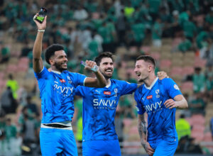 Ruben Neves med holdkammerater for Al-Hilal.