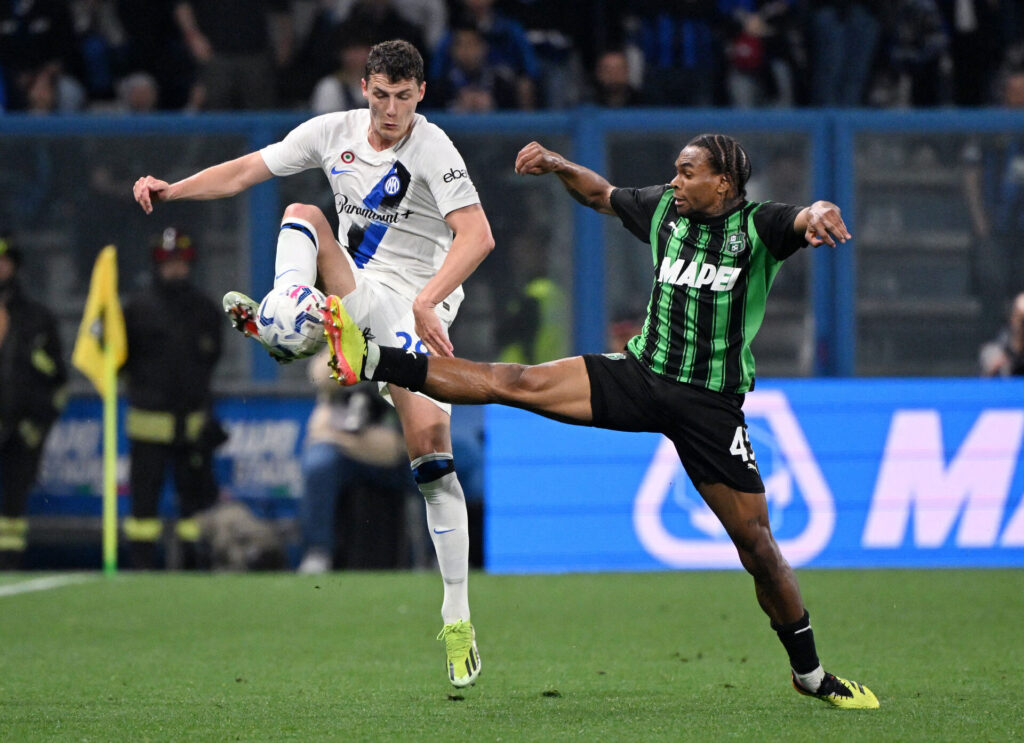 Inter og Sassuolo i aktion mod hinanden.