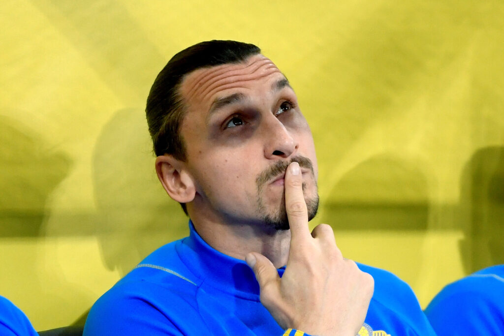 Zlatan Ibrahimovic under EM-kvalifikationskampen mellem Sverige og Belgien.