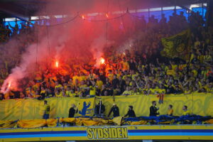 Brøndby-fans før derbyet mellem Brøndby IF og F.C. København.