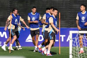 Angel Di Maria i træning for det argentinske landshold